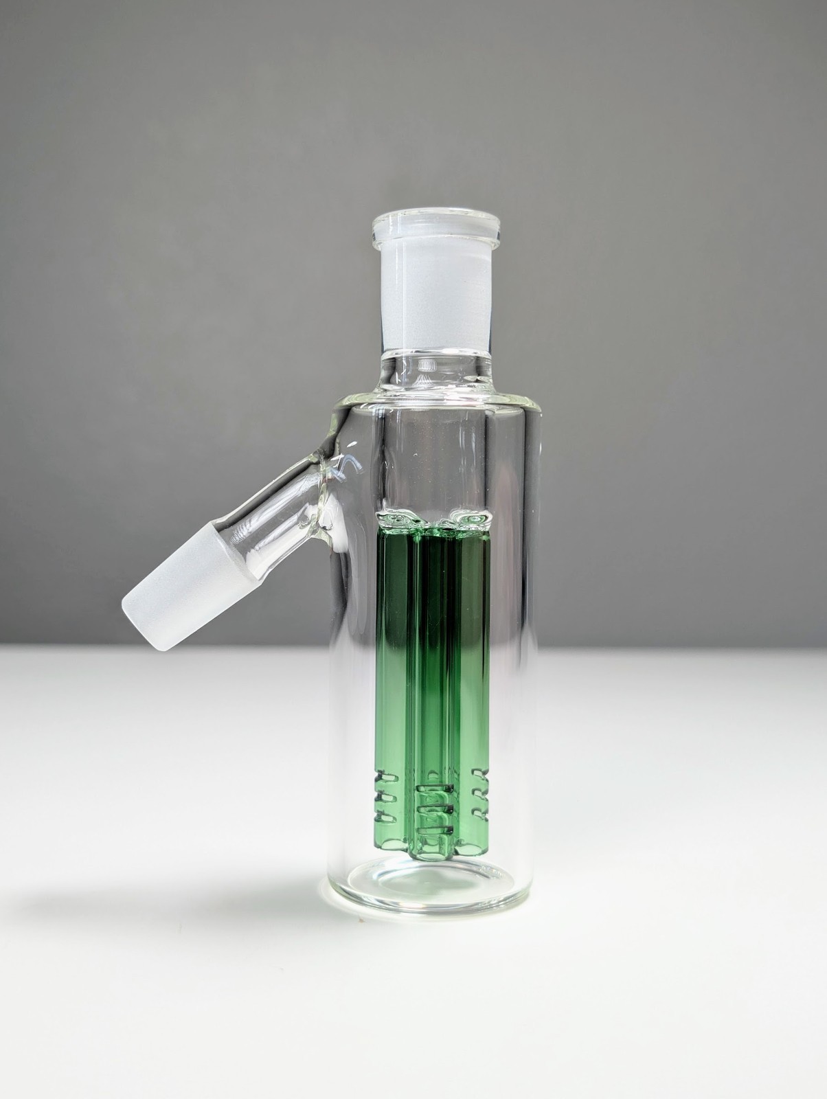 Premium Thick 14mm 45° Green Quad Tree Perc Ash Catcher Tobacco Water Pipe Bong