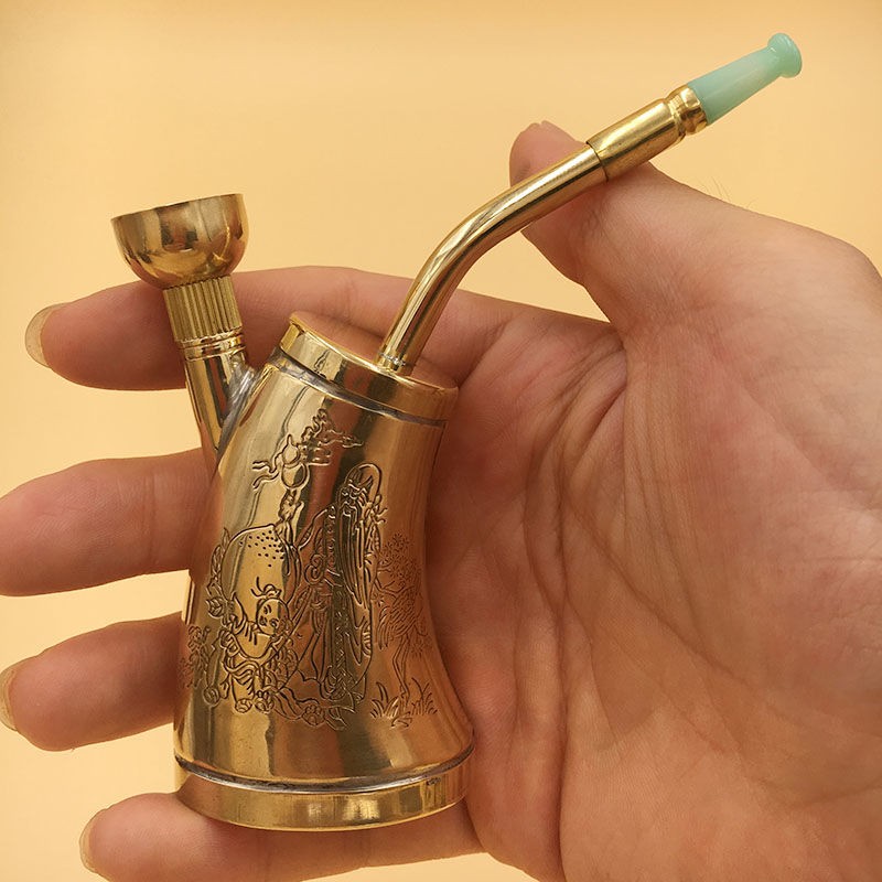 Brass Water Pipe Dual Use Portable Hookah Pipe for Men