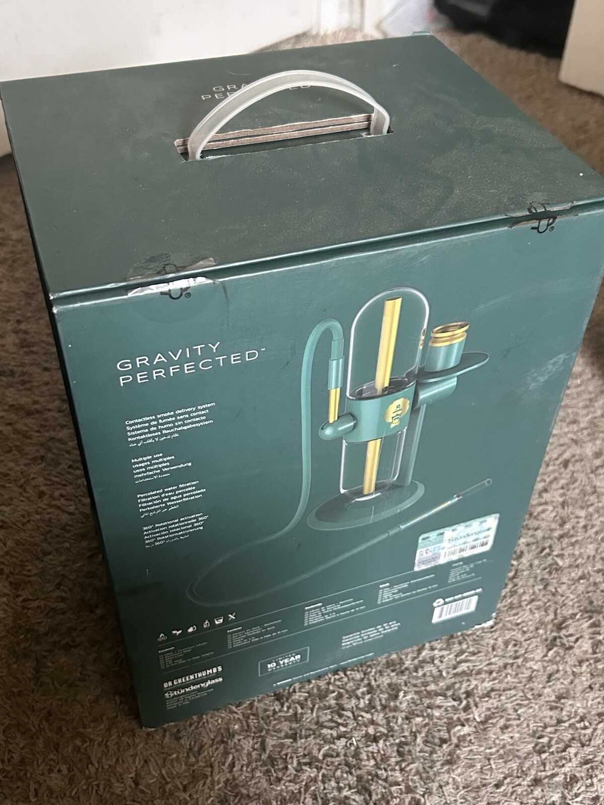 Gravity Hookah Water bong 360 Rotating Dr Green Thumb Edition