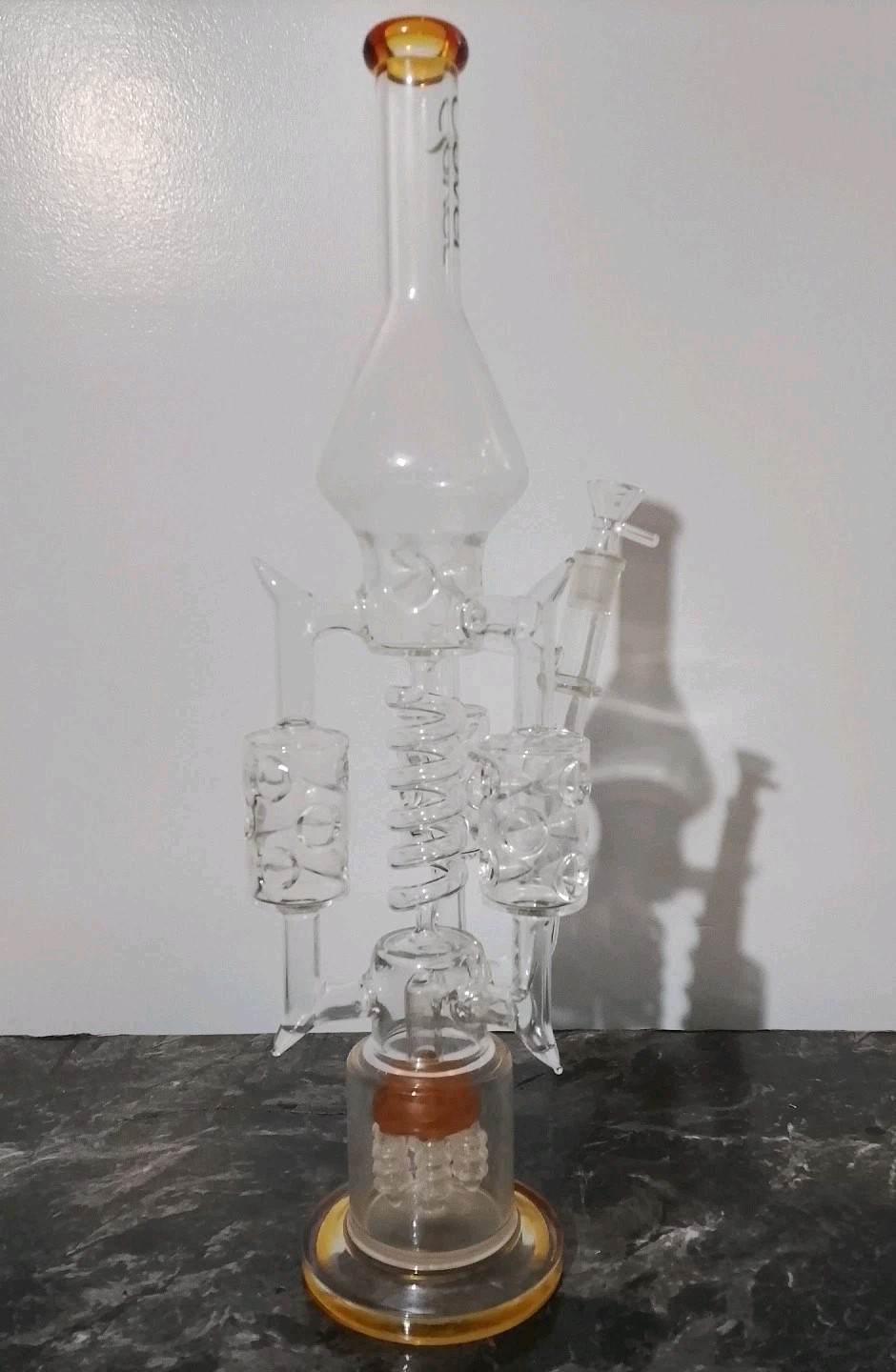 Clover Glass “The Rarest” 20-Inch Triple Chamber Glass Water Pipe