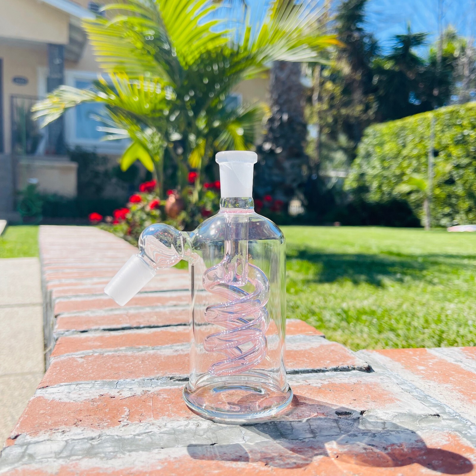 Premium Quality 5 » 45° Dry Ash Catcher Pink Water Filter Bong Bubbler in 14mm
