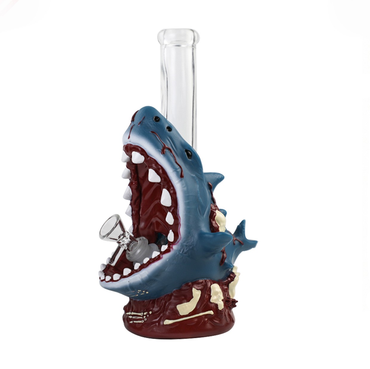 Shark 10in Glass Bongs and Water Pipes Smoking &lsquo;Beaker&rsquo; Bongs Hookah 14mm bowl