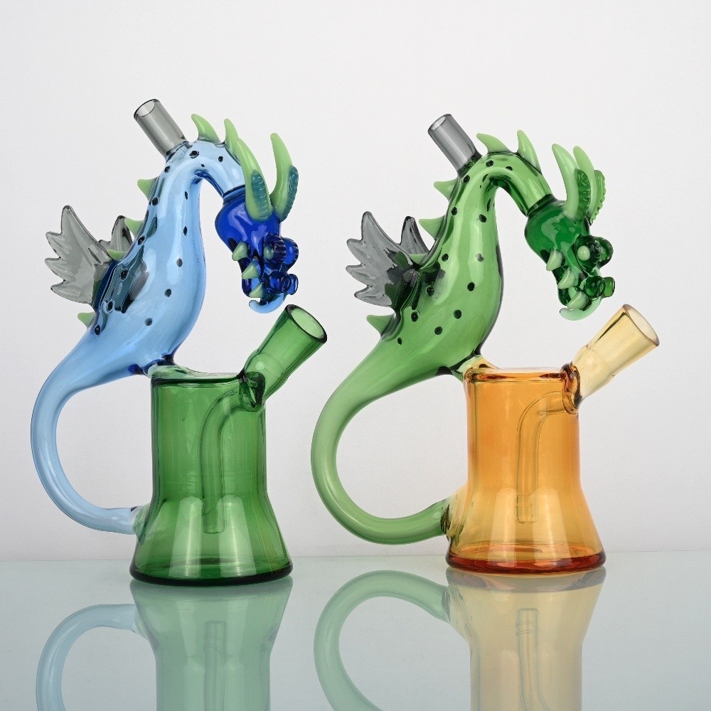 7&Prime; Glass Bong Tobacco Pipe Water Shisha Dragon Hookah Smoking Bubbler Pipes