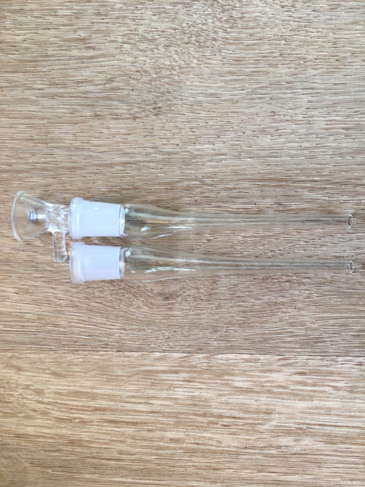 2 PC 6 Inch Glass Downstem 14mm Female + Glass Bowl 14mm Male