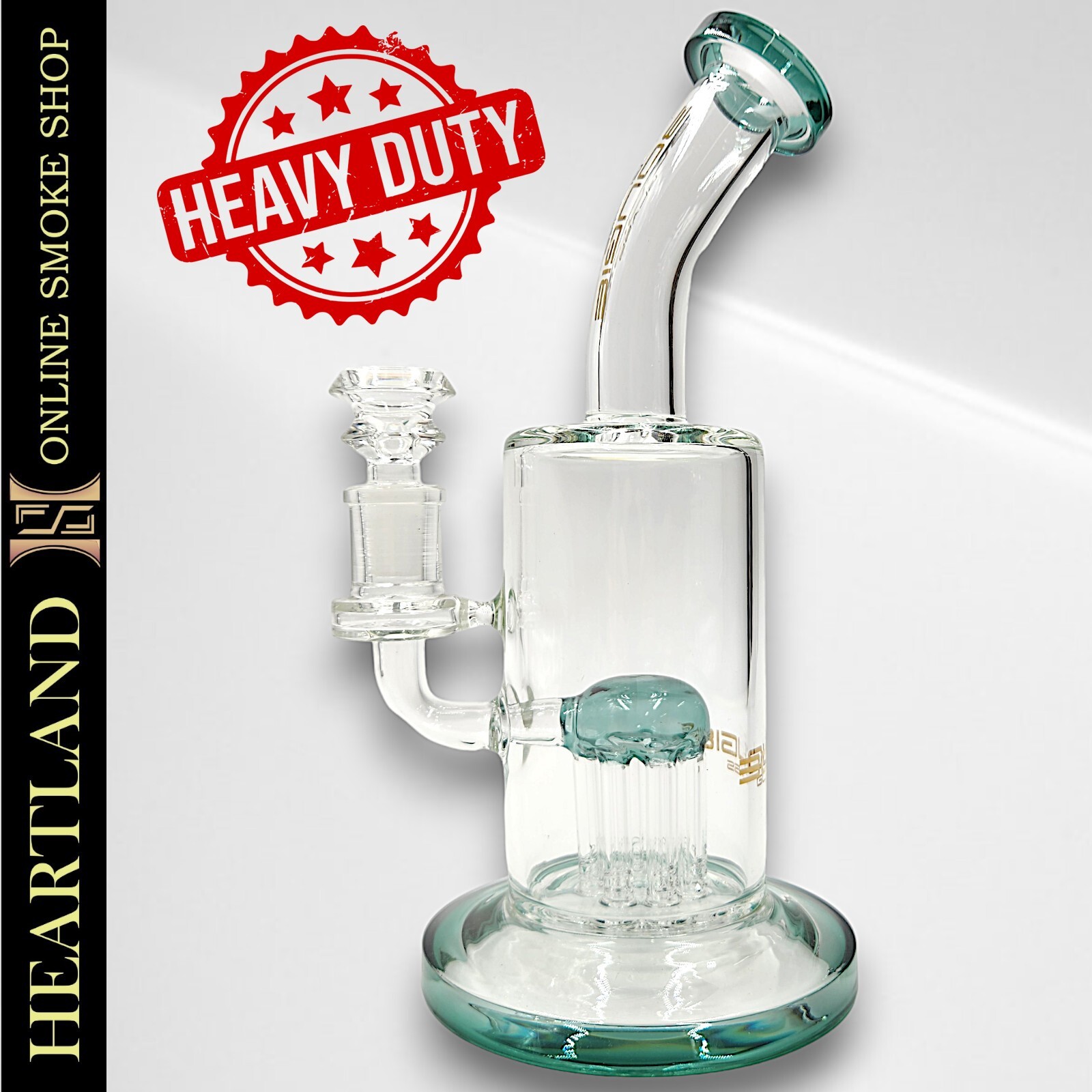 10&Prime; Bougie Glass Green TREE PERC Barrel Beaker Bong HEAVY DUTY Water Pipe