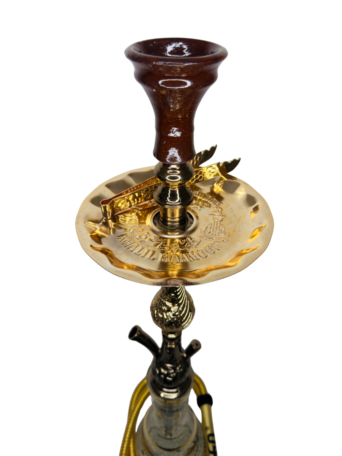 Khalil Maamoon Egyptian Hookah shisha set handcrafted Qazaz Large Gold/Oxide