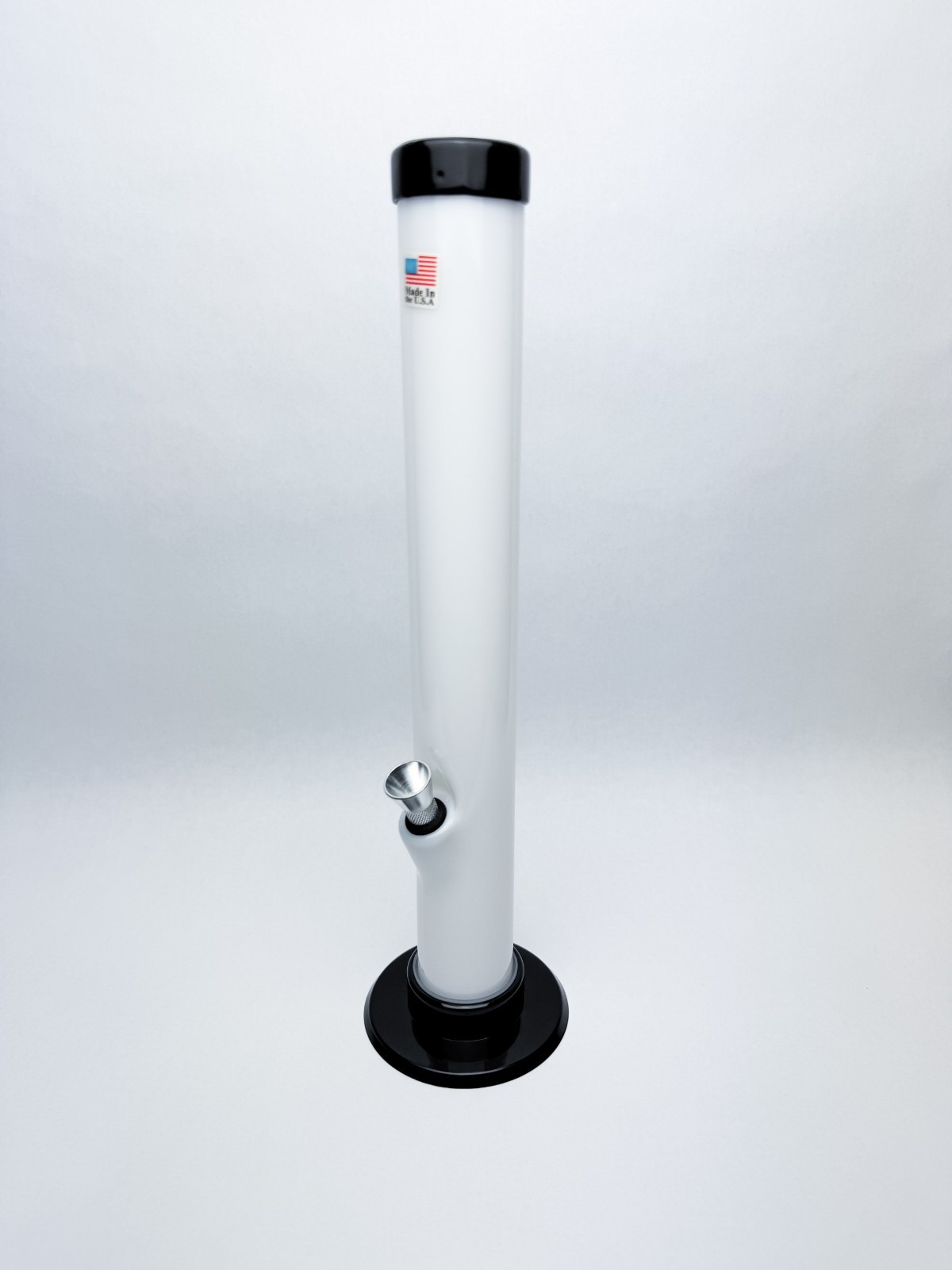 Acrylic 12&Prime; Inch Tall White Straight Design HOOKAH WATER PIPE BONG