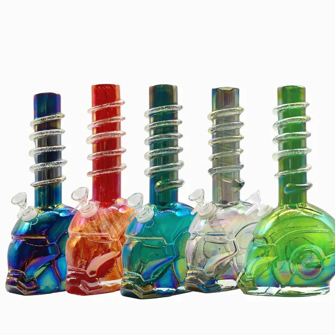 11 inch The Iron Man Beaker Stylish Bong multicolors