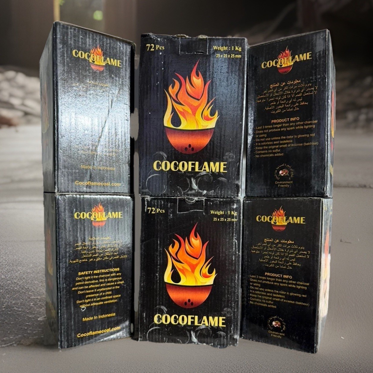 6 Box Premium Coconut Shell Hookah Charcoal 6KG/13.2LB 432 Cubes Natural Shisha