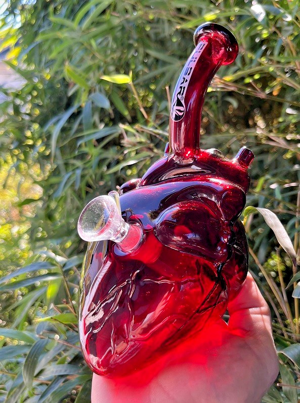 14mm Ash Catcher 45° Degree Glass Male w/ Worked Handle * Colors Vary