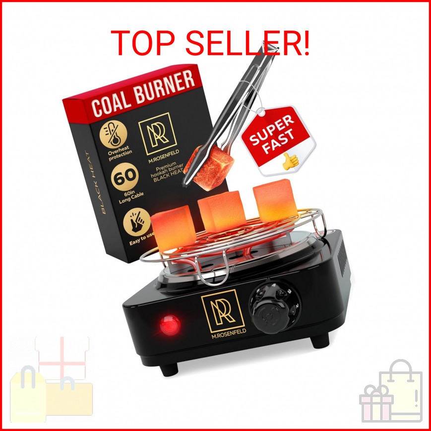 M. ROSENFELD Hookah Coal Burner 500W with Grid – Coal Burner for Hooka Cubes Bla