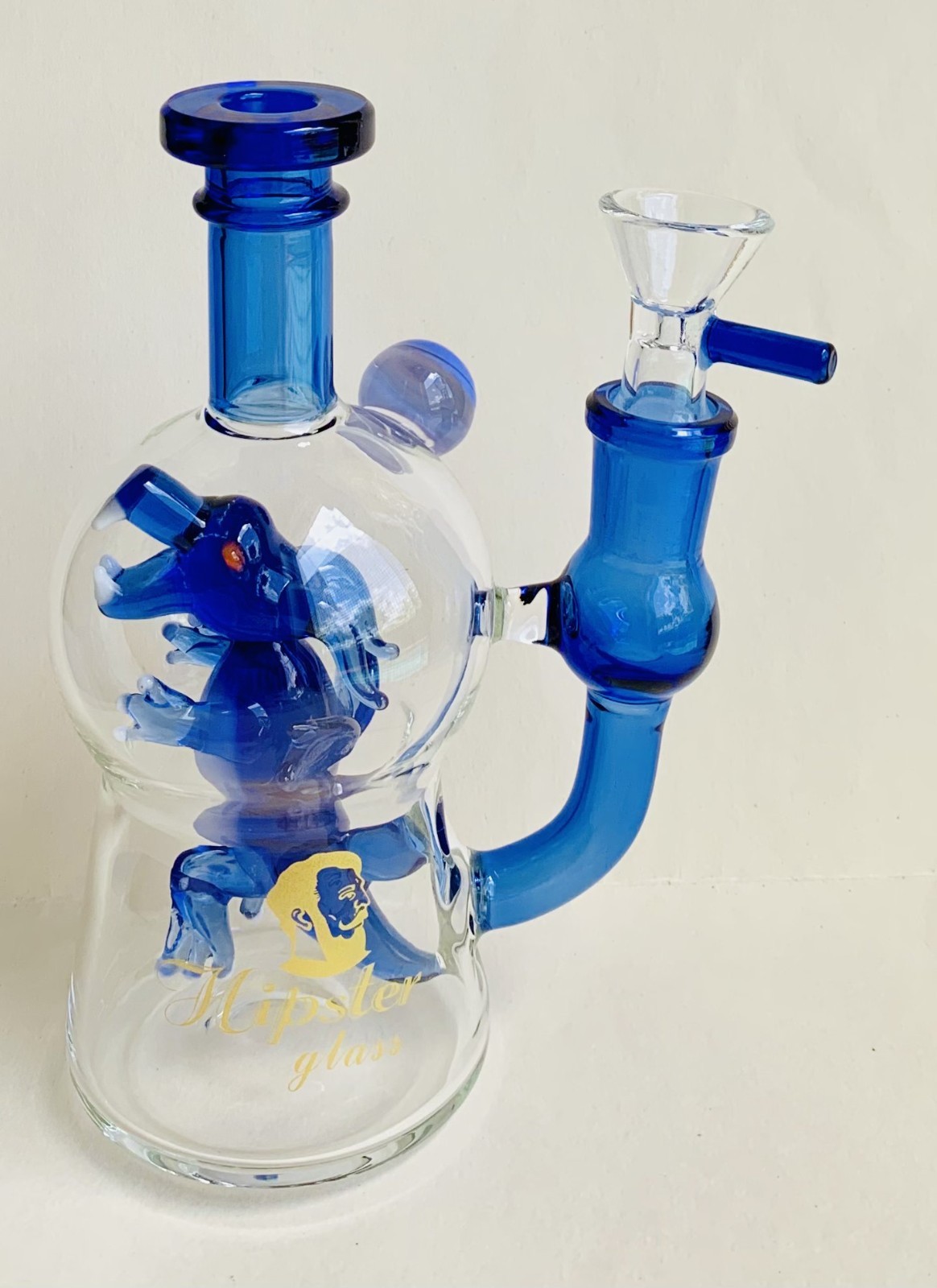 6 inch Hipster &lsquo;Dragon Globe&rsquo; Glass Tobacco Hookah Water Pipe w/14mm Glass Bowl