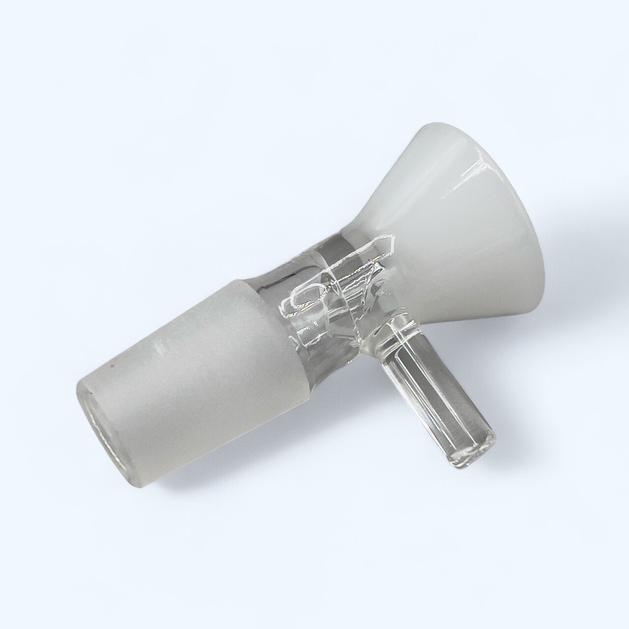 18mm White Funnel Glass Bowl Piece Slide Male Joint For Water Pipe Bongs