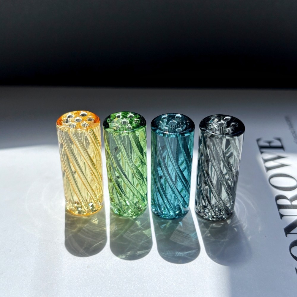 5pcs 7 Holes Spiral Smoking Glass Tips Cigarette Holder Cooling Filter D12*H30mm