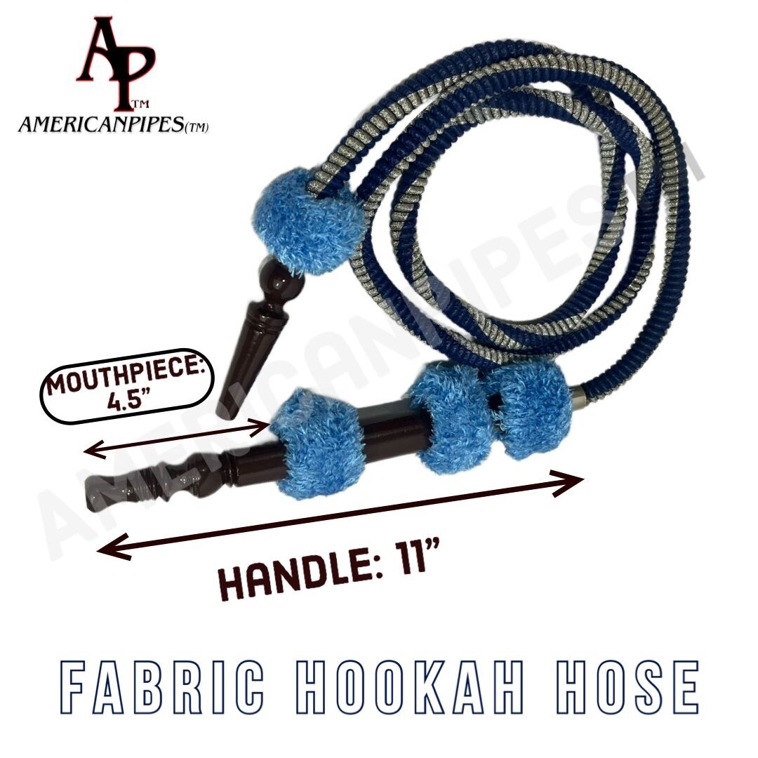72 Inches Long Egyptian Style Hookah Hose With A Large Wooden Handle & Grommet