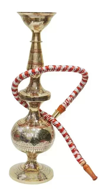 VINTAGE ROYAL BRASS HOOKAH ARABIAN 16&prime; LONG SMOKING WORKING HOOKAH