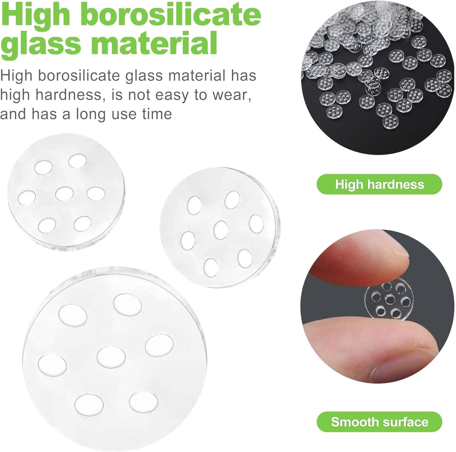 30-Pack 8Mm High-Borosilicate Glass Screens with 7 Honeycomb Holes for Pipes and