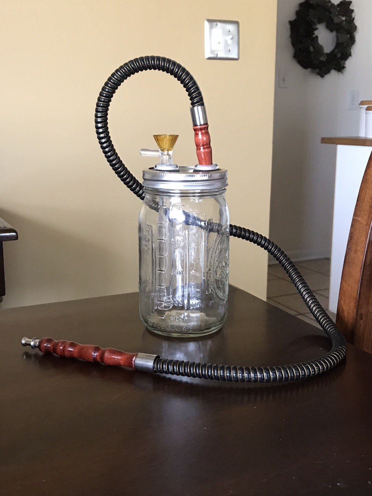 DIY Mason Jar Hookah Kit Bong Water Pipe Bubbler Tobacco NO JAR INCLUDED 32oz