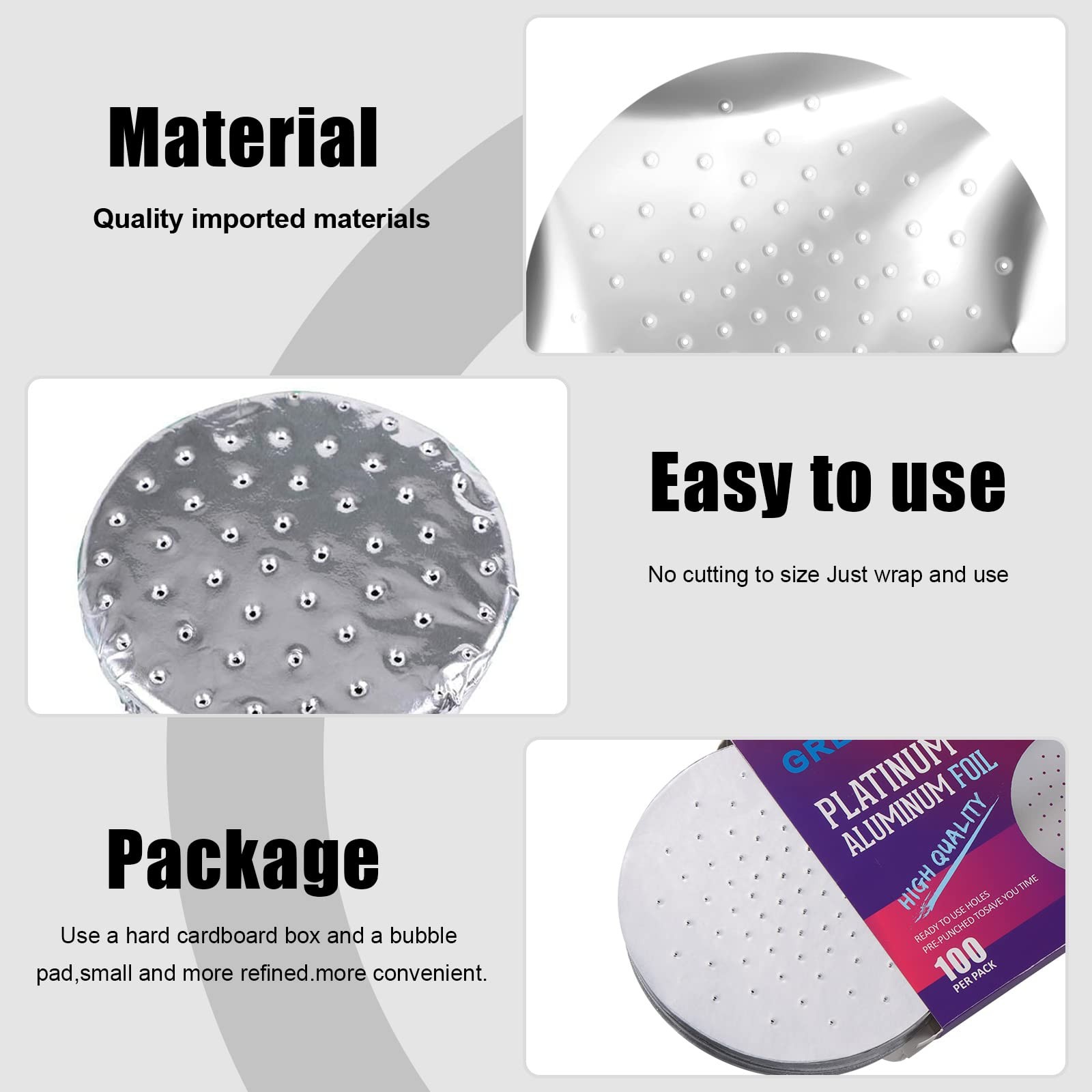 Hookah Foil Pre Punched Aluminum foil & 100 Count (Pack of 1), Silver