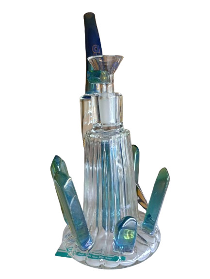 Aleaf Crystal Water Bong « desert Flower » Blue Green Tones