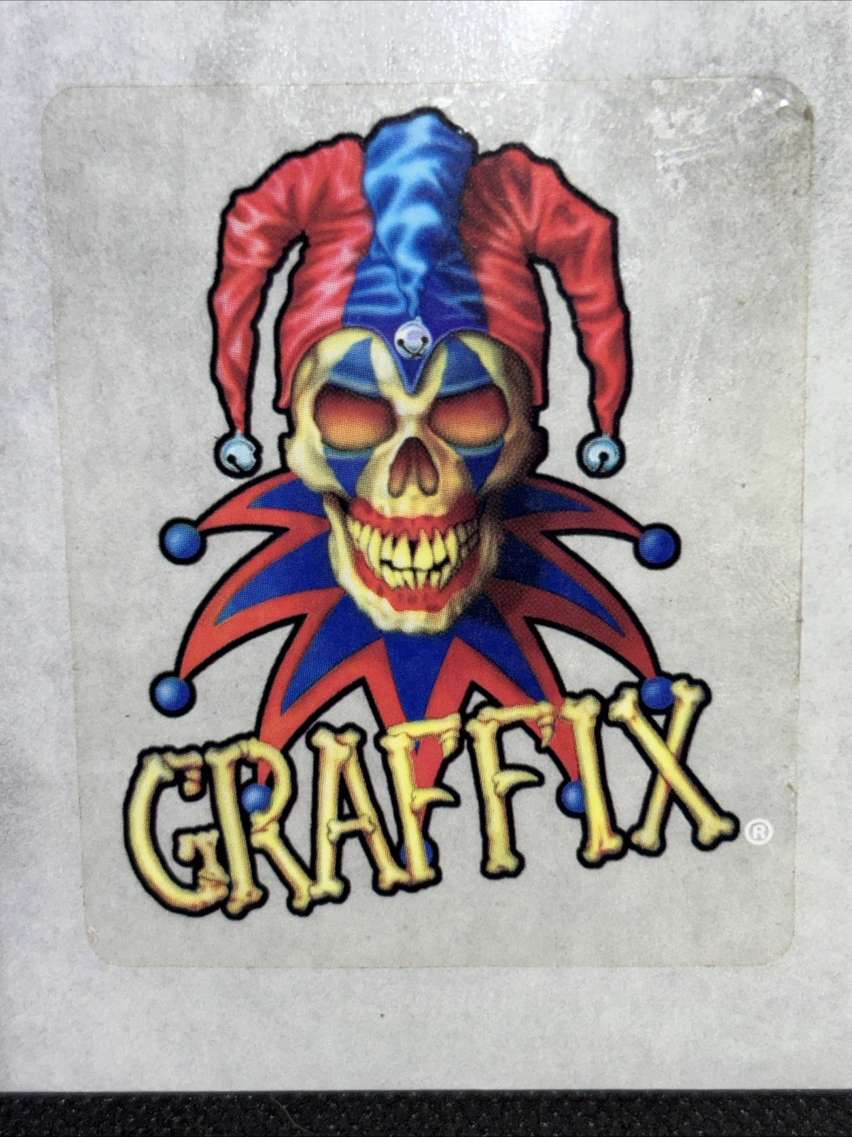 Vintage Graffix 1990’s Water Pipe Bong Decal Sticker Air Jester Clown FREE SHIP!