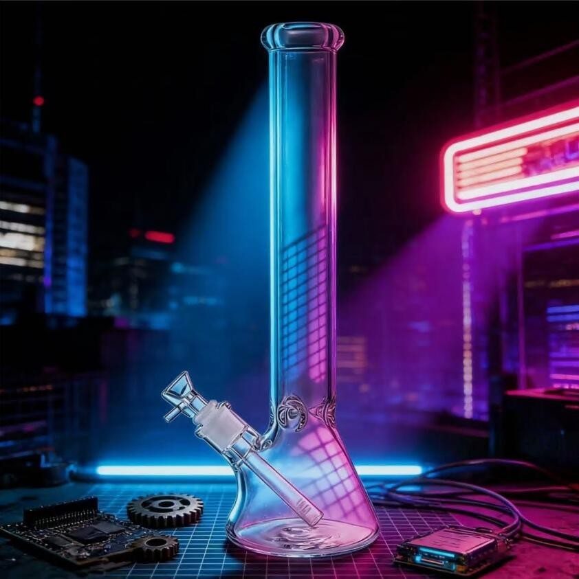16in Heavy 6mm Thick Glass Bong Smoking Hookah Water Pipe 14mm Bowl Beaker