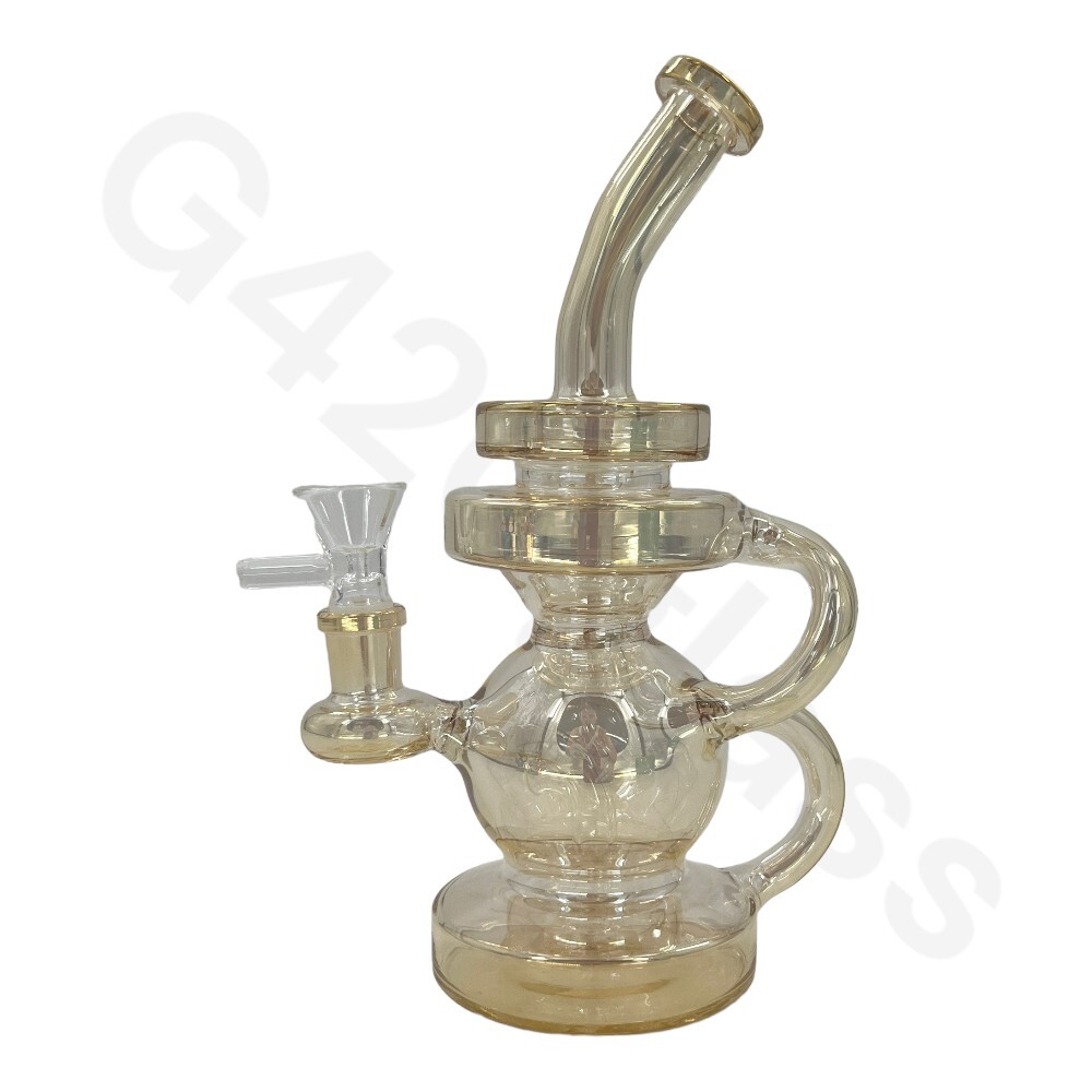 8 Inch Electroplate Recycler Ice Bong | Water Pipe