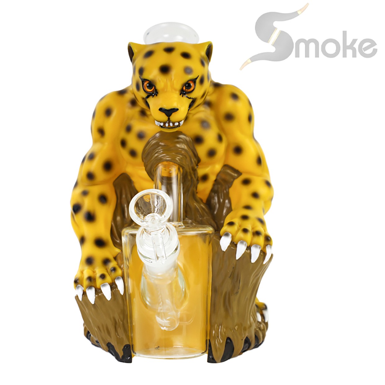 Cheetah 9in Glass Bong and Water Pipes Smoking Tobacco Beaker w/14mm bowl Hookah