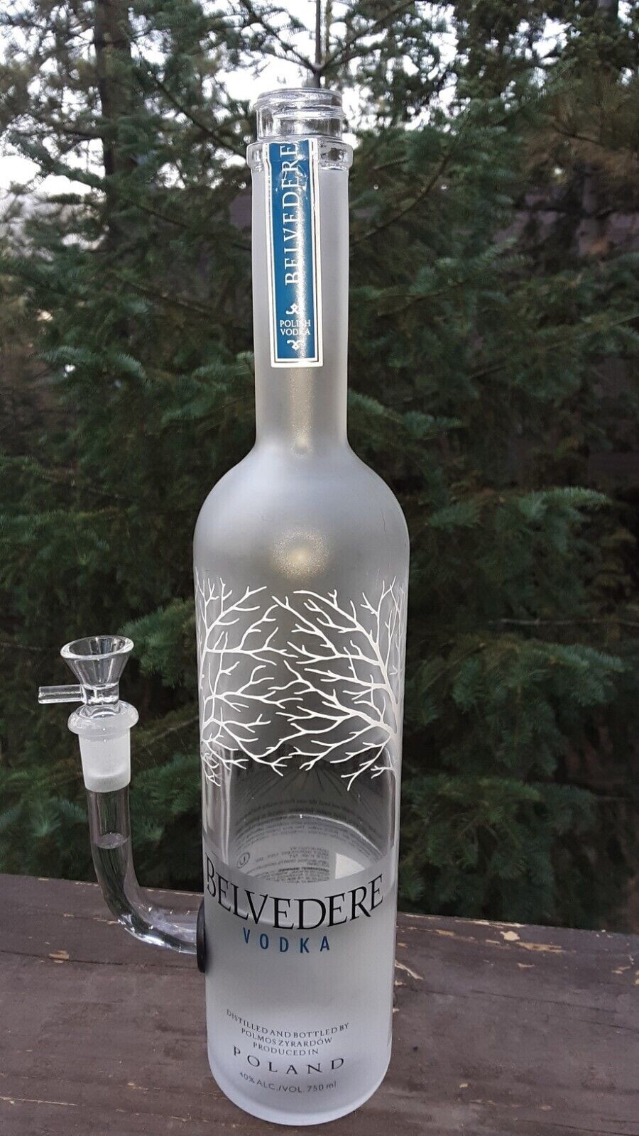 Reduced ! Perfect Gift Bong Belvadeer Vodka Liquor Bottle BONG Quality Parts!