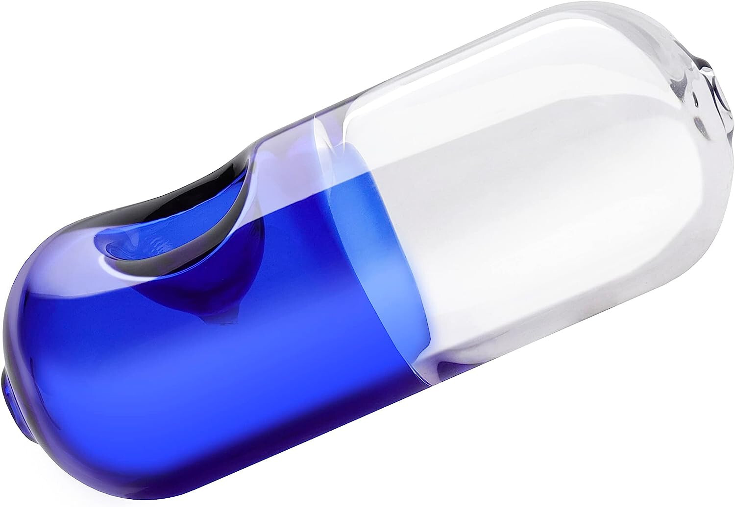 Blue And Clear Pill Mini Glass Smoking Tobacco Pipe Hookah USA Fast Free Ship