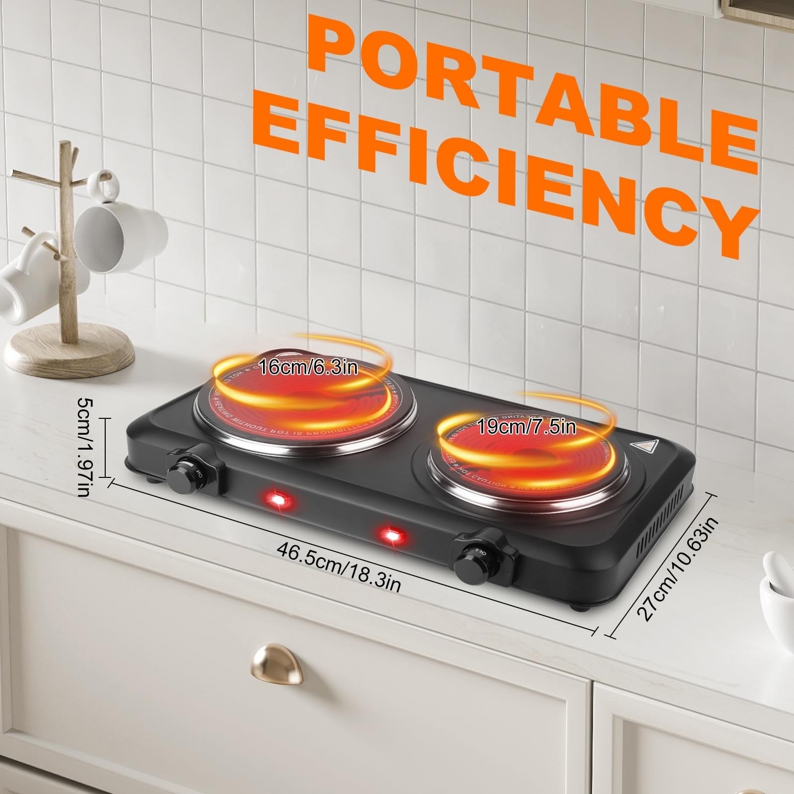 Electric Charcoal Burner Stove, 500W Single Coil Hot Plate Starter with Grill…
