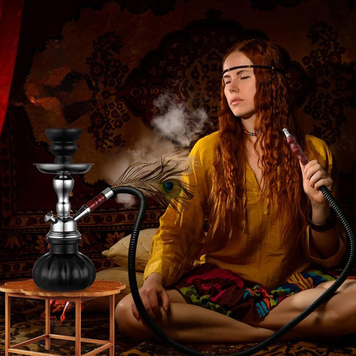 Hookah Set, 11 » Shisha Hookah Complete Set With Mini Pumpkin Hookah Glass Va…