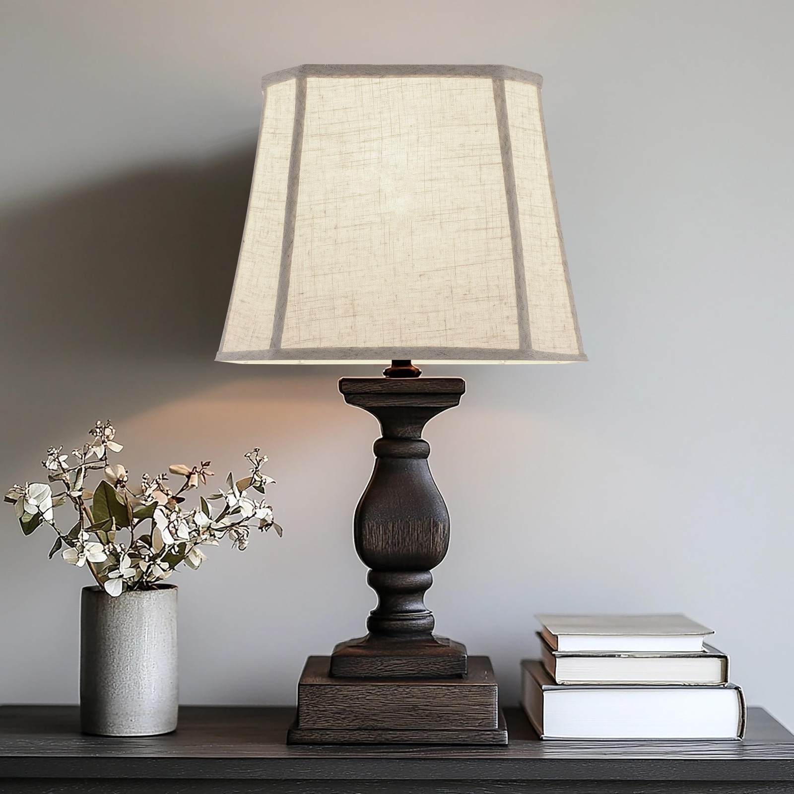 GO&SO Square Lamp Shades Set 2 Medium,Beige Linen Shade,10&Prime;×13&Prime;D×10.5&Prime;H