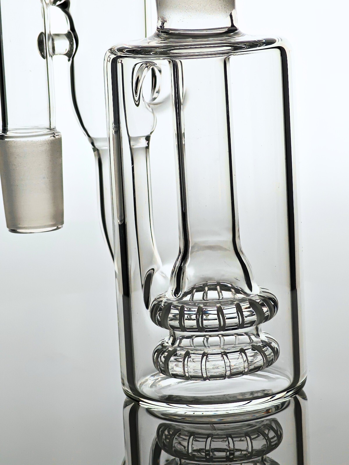 Wet Ash Catcher for Bongs – 5&Prime; Tall, For 14mm Bowls – 90°, Dual-Circular Perc