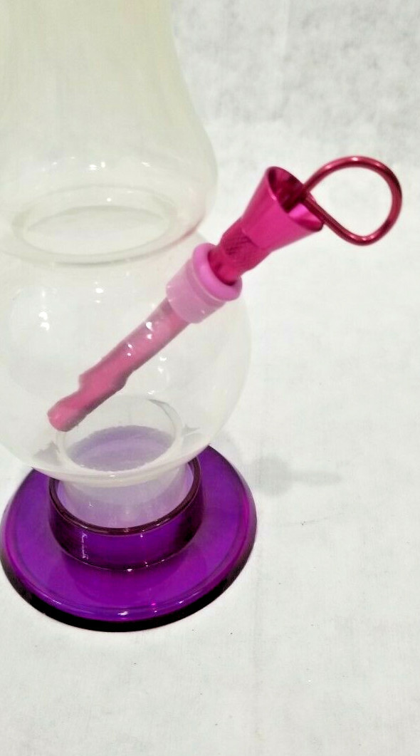PINK&WHITE INHALE®️ 1.5&Prime;x 10&Prime; BUBBLE ACRYLIC HOOKAH WATERPIPE CARB US MADE