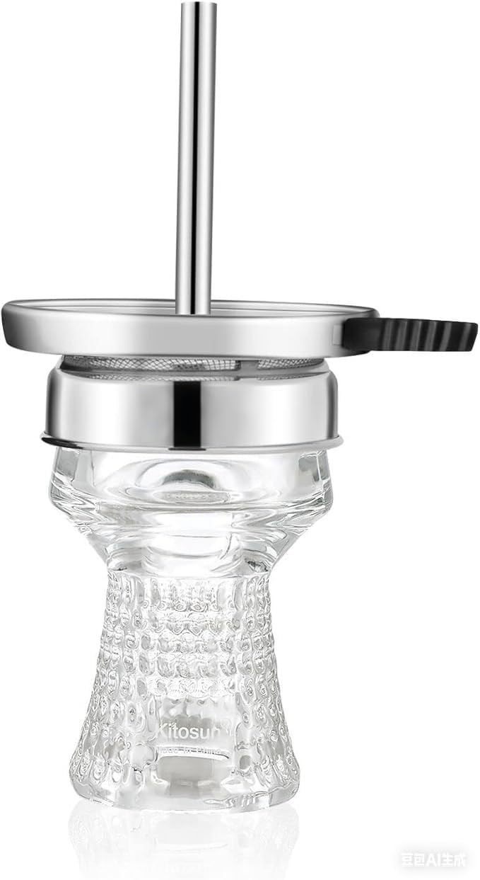 Crystal Glass Hookah Bowl Set with Heat Management Screen & Charcoal Holder