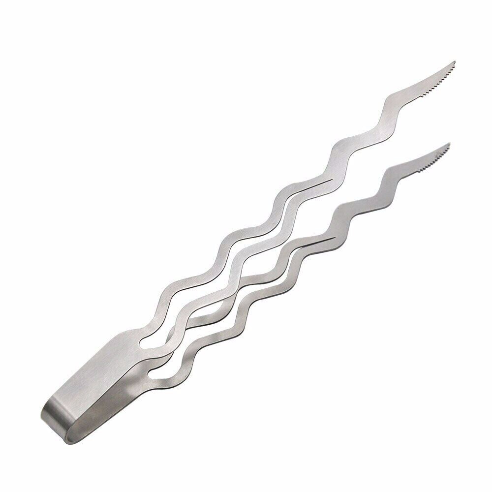 Stainless Steel Shisha Hookah Charcoal Tongs Tweezers Clips Snake Style 11.81 in