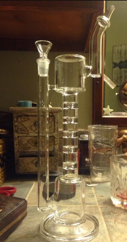 12&Prime; unique Recycler rig heady big torch Glass Water pipe Smoking bong 14mm bowl