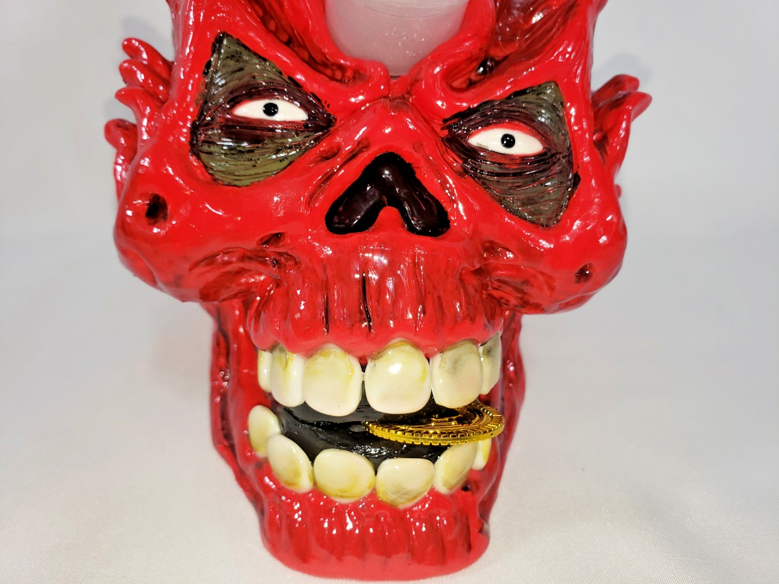 Red Skull 10&Prime; Premium Collectable art Glass Water Pipe Bong Bubbler Hookah