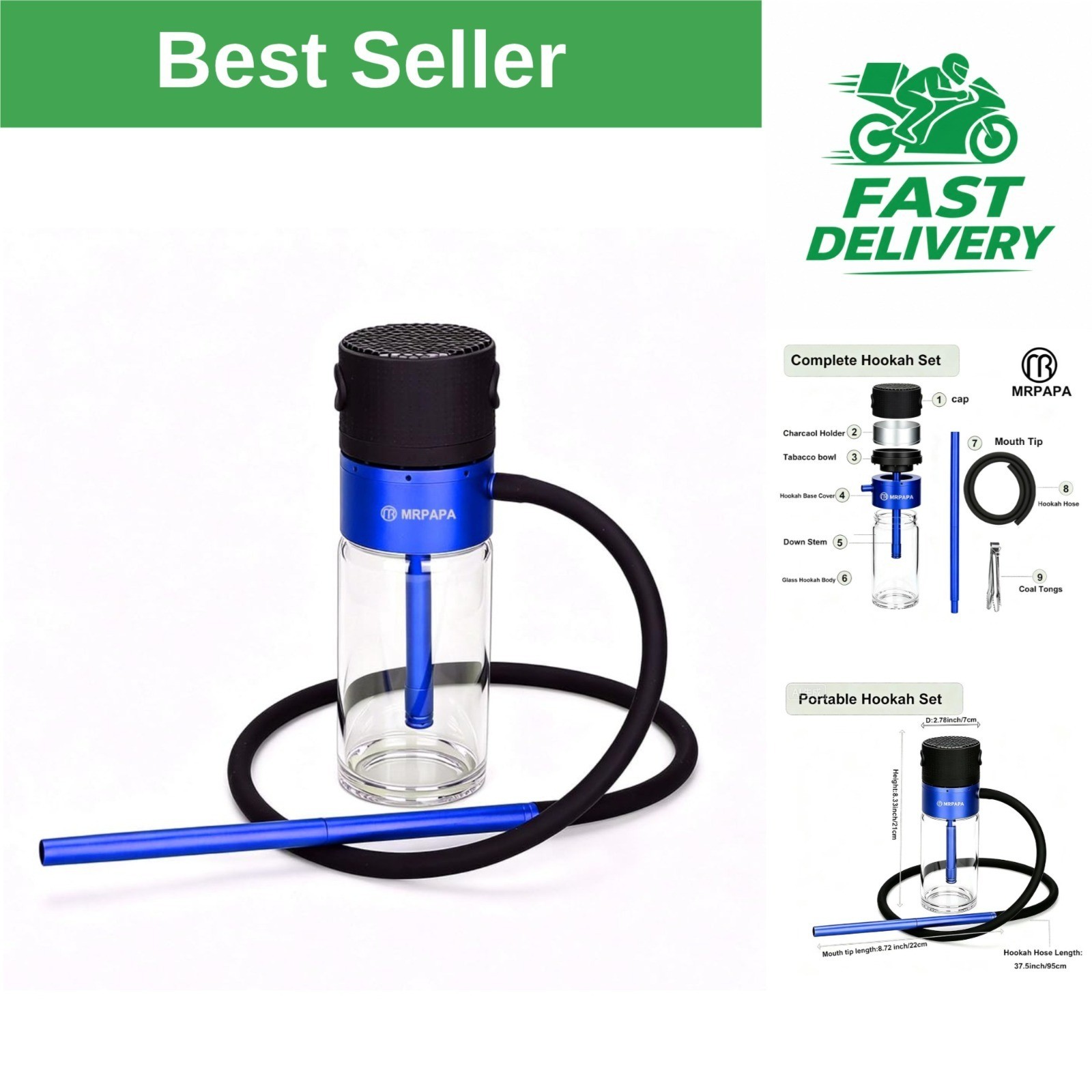 Portable Glass Hookah for Travel – Compact Shisha Kit