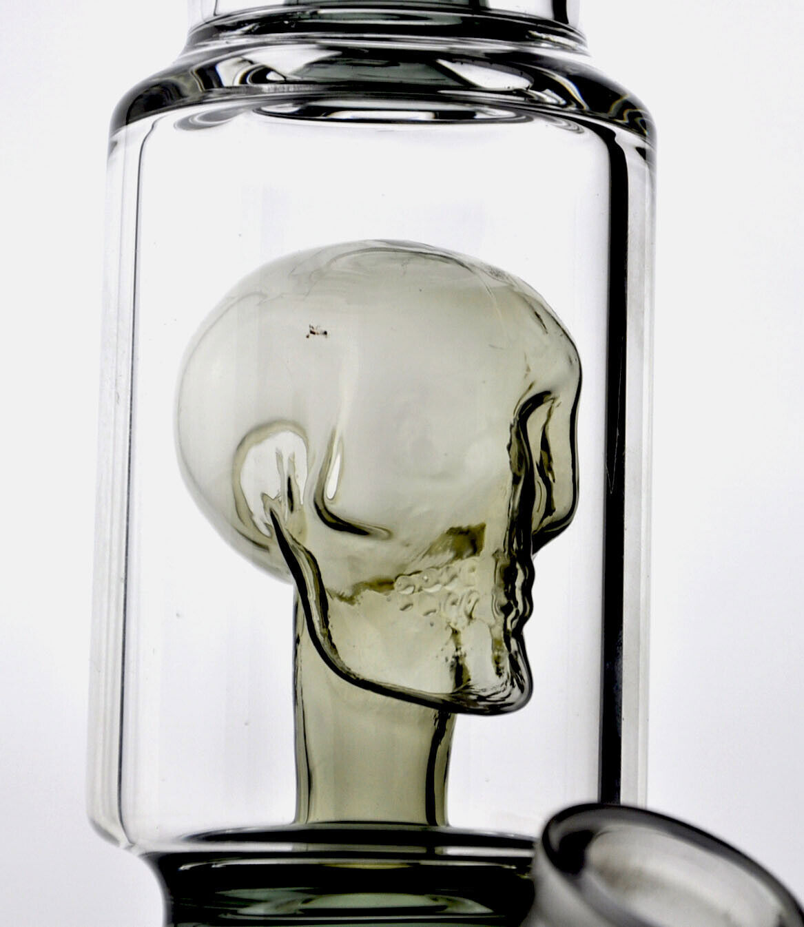 12&Prime; Gray Skull Glass Bong Percolator Water Pipe Pyrex Smoking Hookah W/14MM Bowl