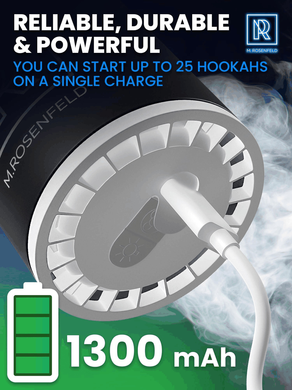 Hookah Pump with 1300 mAh Rechargeable Battery Electric Hookah Air Pump Kit