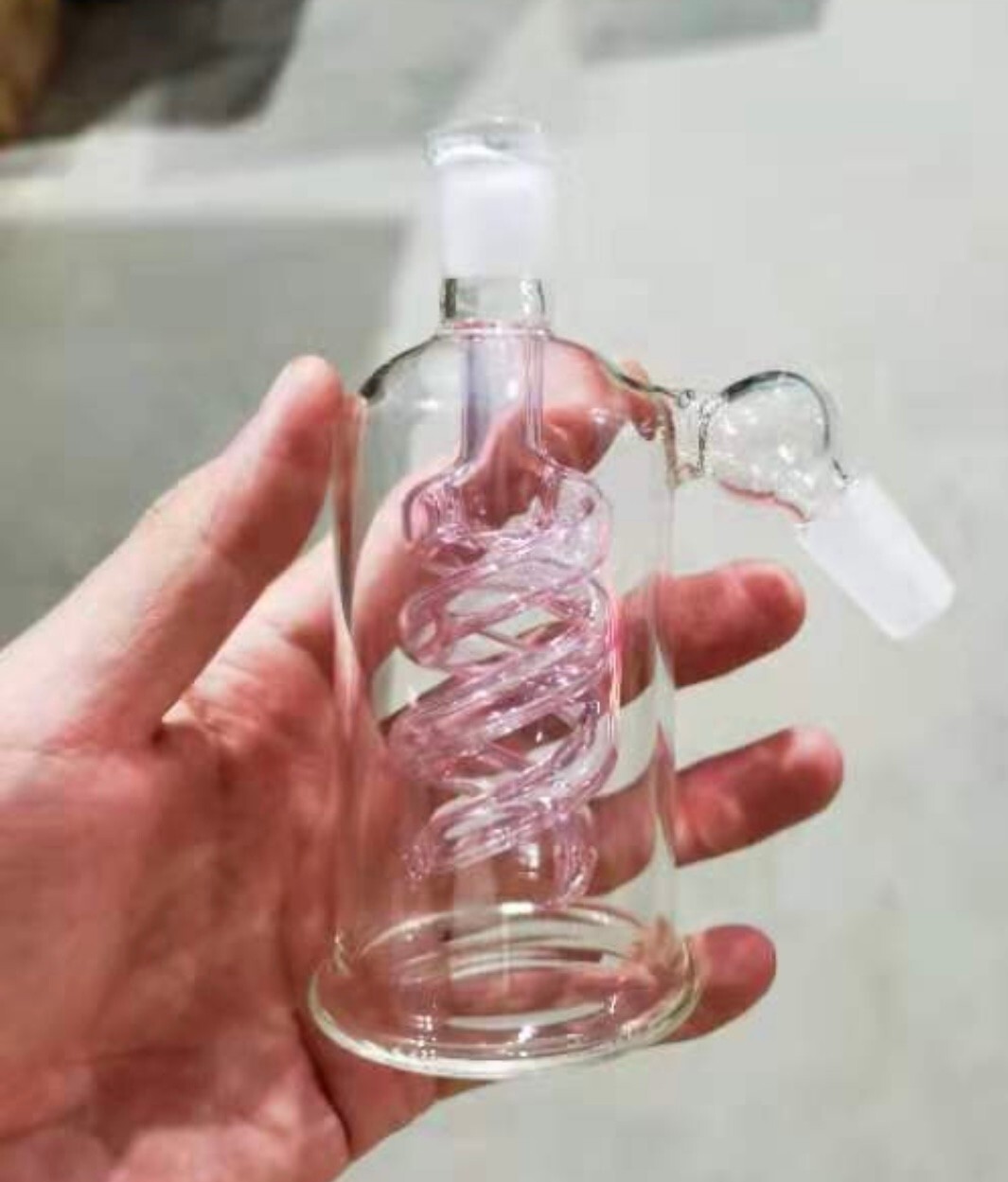 Premium Quality 5 » 45° Dry Ash Catcher Pink Water Filter Bong Bubbler in 14mm