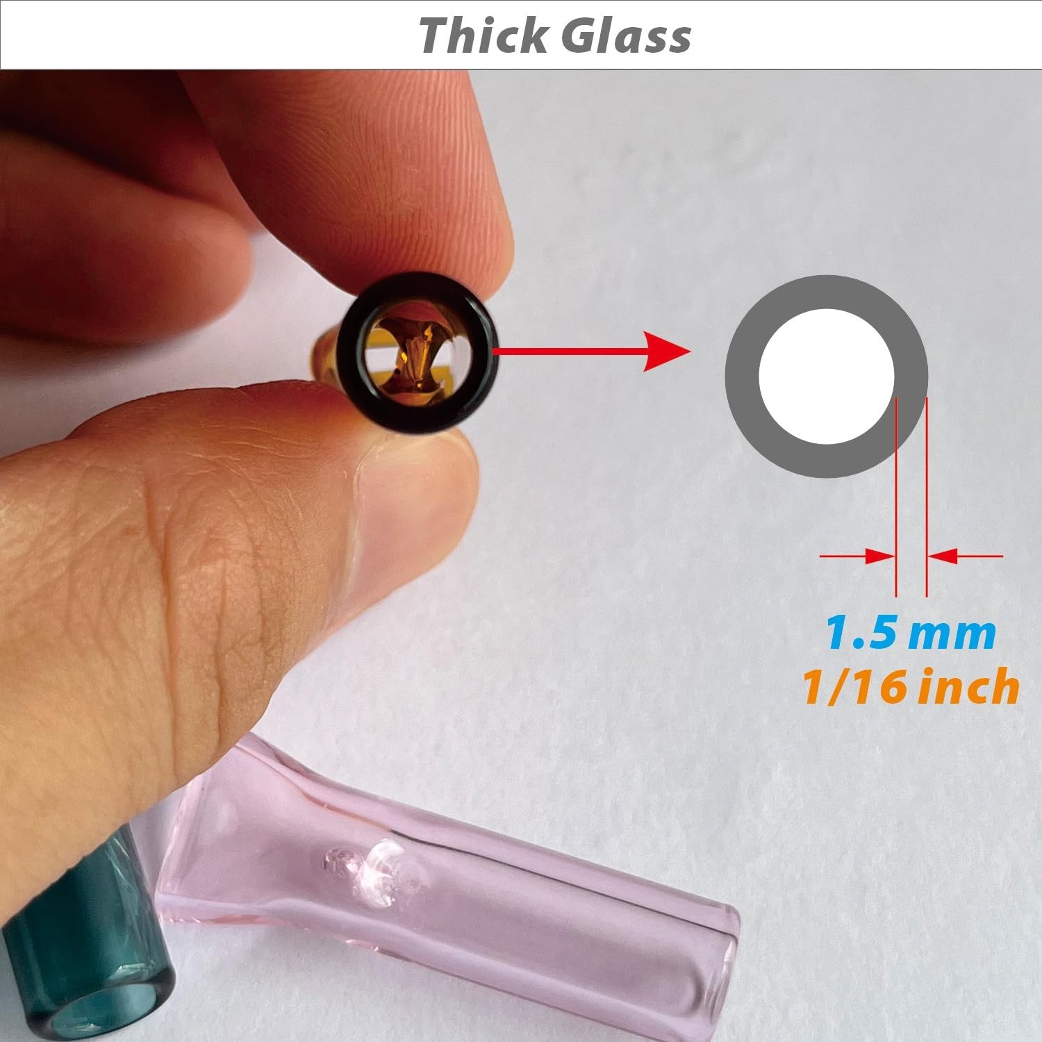 12PCS Reusable Glass Tips for Filter,Flat Mouthpiece Cones Holder, Multi-Colo…
