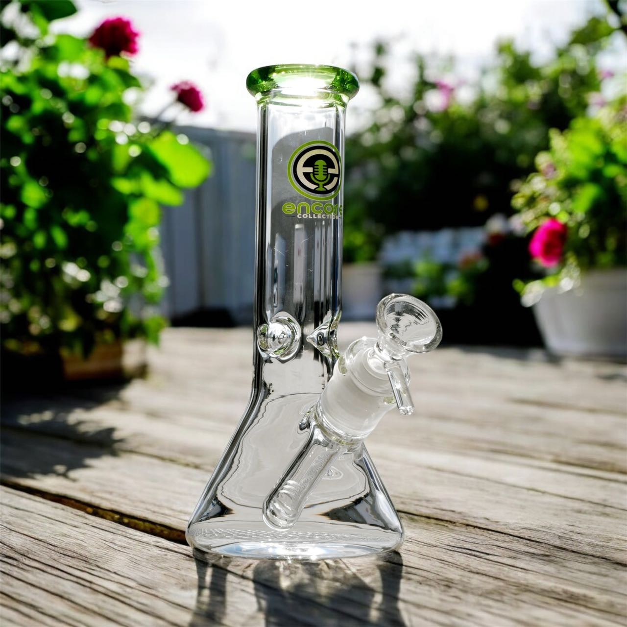 Hookah Water Pipe Heavy Glass 8 inch Tobacco Bong w/ ICE catcher Beaker Flask
