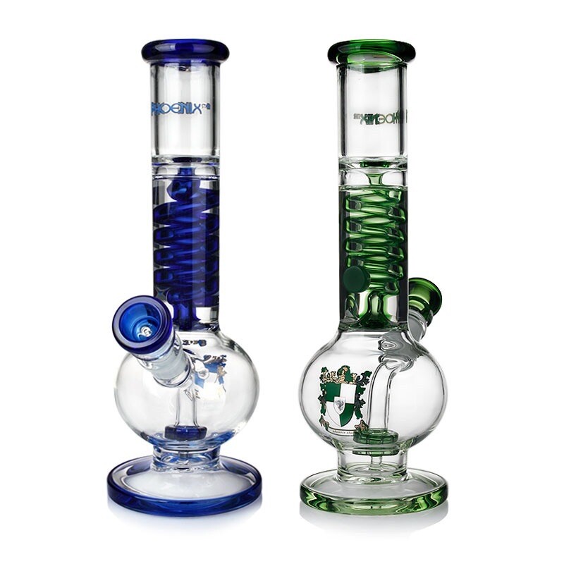 10” showerhead perc Freezable Coil Bong Phoenix Star Tobacco Water Pipe