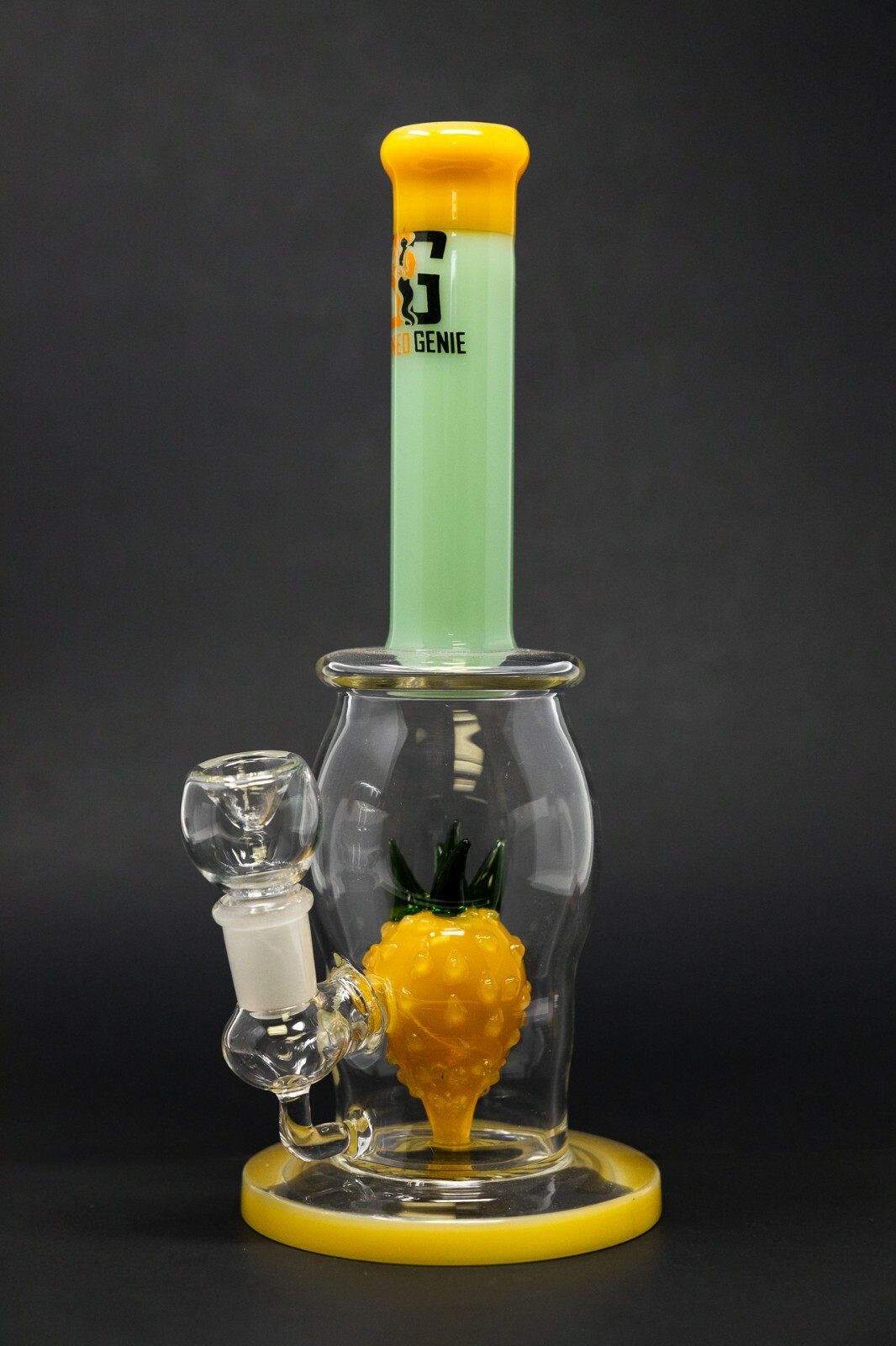 Hookah Water Pipe Heavy Premium Glass 10&Prime; Pineapple Green Neck Tobacco Bong