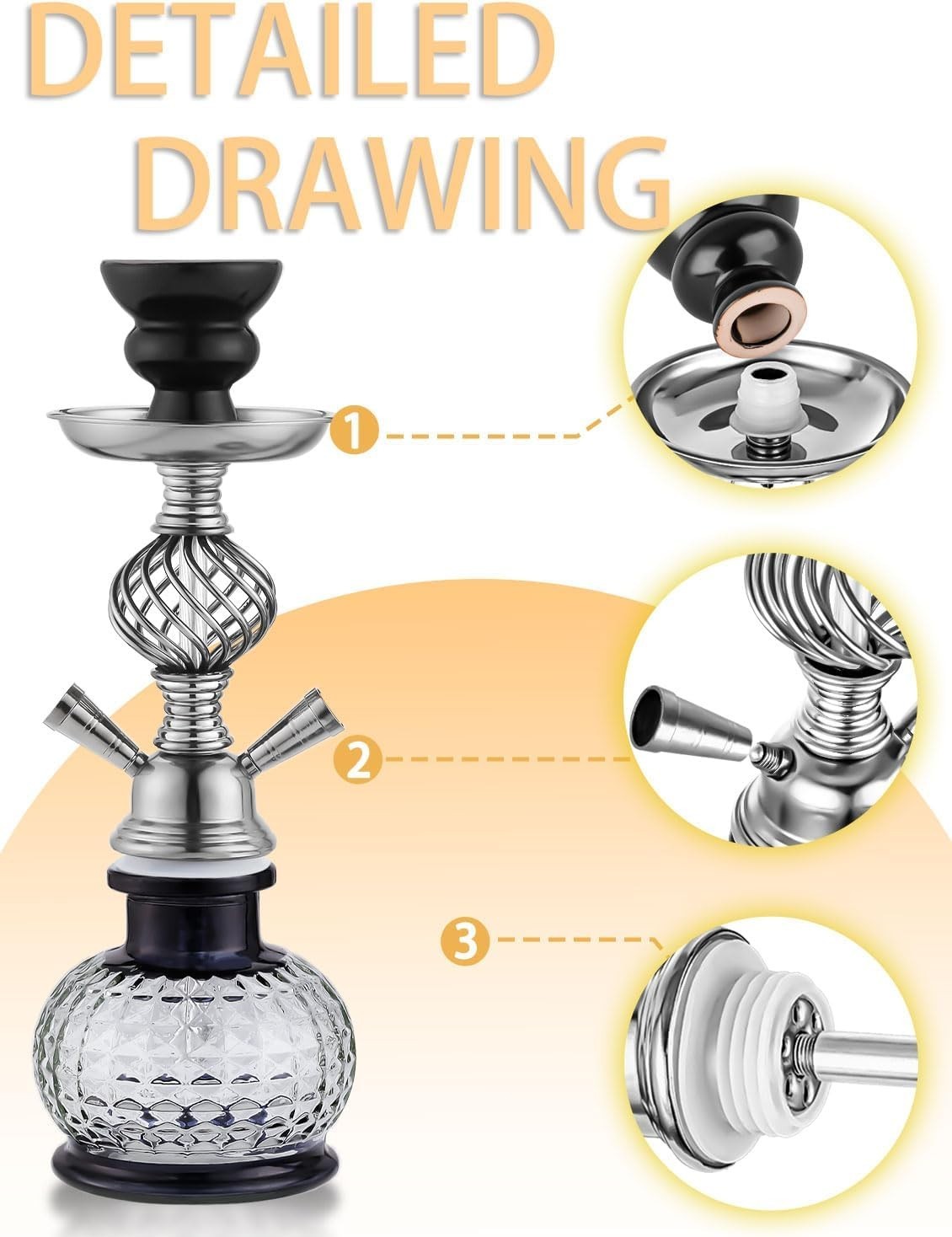 2 » Hookah Set 2 Hose Hookah Set With Everything – Modern Shisha Hookah Glass…