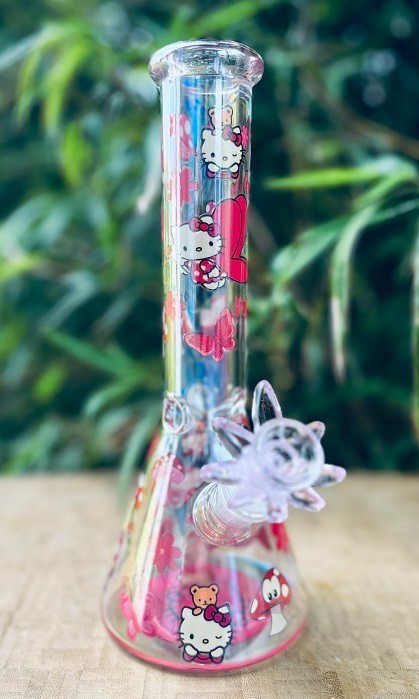 4&Prime; Hello Kitty Glass Bubbler Tobacco Smoking Water Pipe Hookah * Random Colors