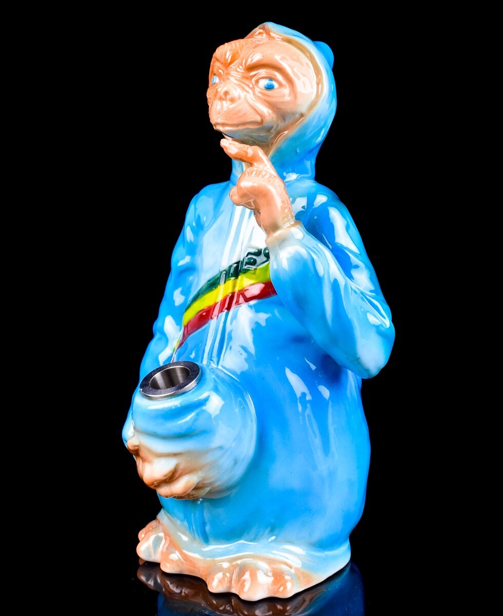 THICK 8&Prime; MONSTER Ceramic Water Pipe SKULL Bong ALIEN Hookah UFO Pipe *USA*
